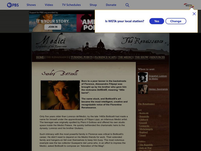 Pbs: Sandro Botticelli Handout