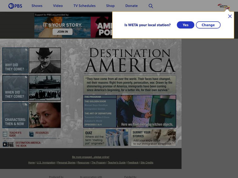 Pbs: Destination America Website Pbs: Destination America Website