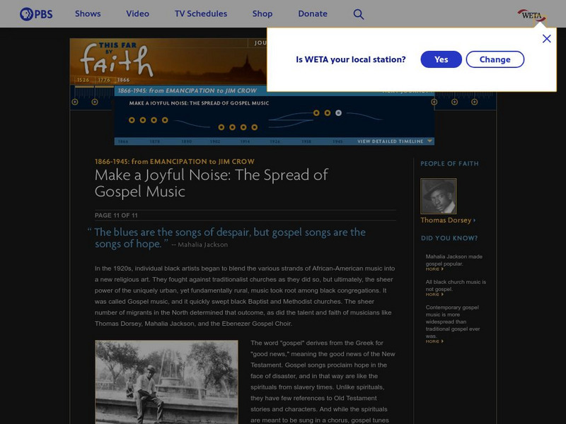 Pbs: This Far by Faith: The Spread of Gospel Music Website Pbs: This Far by Faith: The Spread of Gospel Music Website