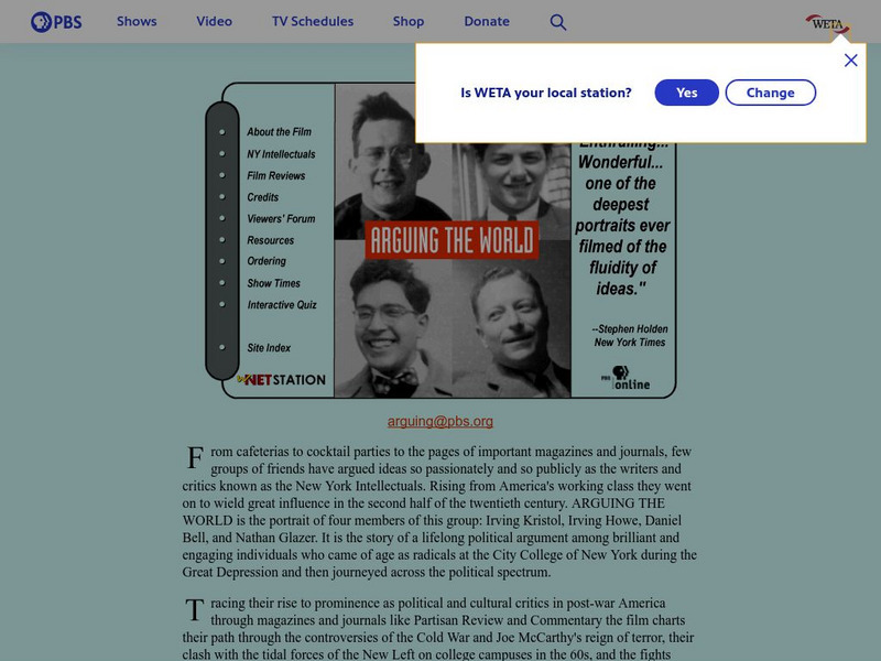 Pbs: Arguing the World Website Pbs: Arguing the World Website