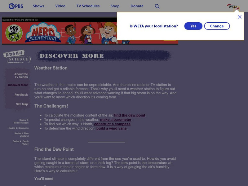 Pbs: Rough Science: Weather Station Activity Pbs: Rough Science: Weather Station Activity