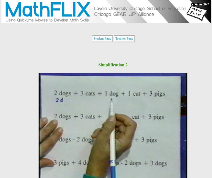 Math Flix: Simplification 2 Instructional Video Math Flix: Simplification 2 Instructional Video