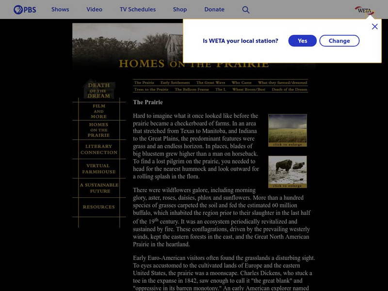 Pbs: Homes on the Prairie Website Pbs: Homes on the Prairie Website