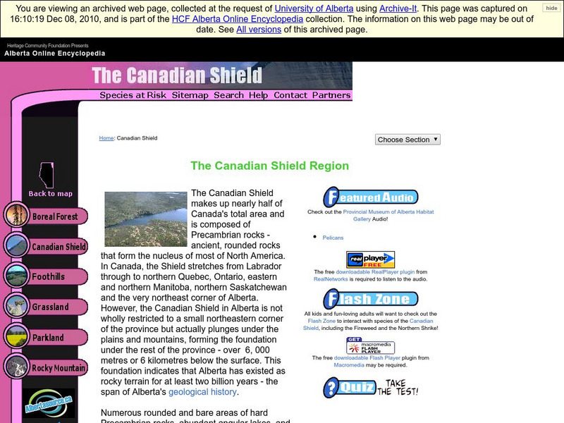 Alberta Online Encyclopedia: The Canadian Shield Handout