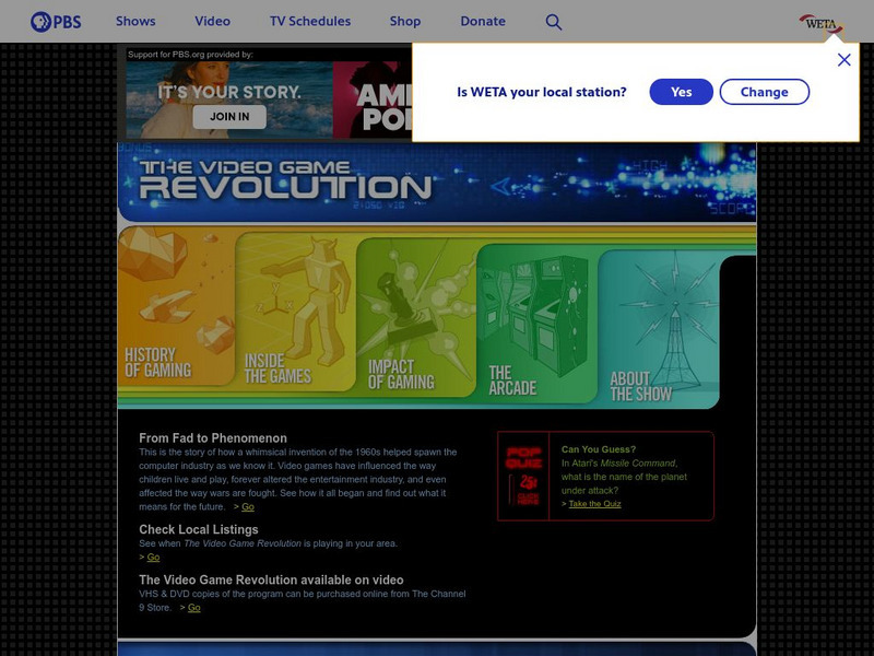Pbs: The Video Game Revolution Website Pbs: The Video Game Revolution Website