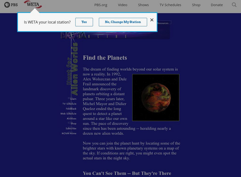 Pbs: Find the Planets Website Pbs: Find the Planets Website