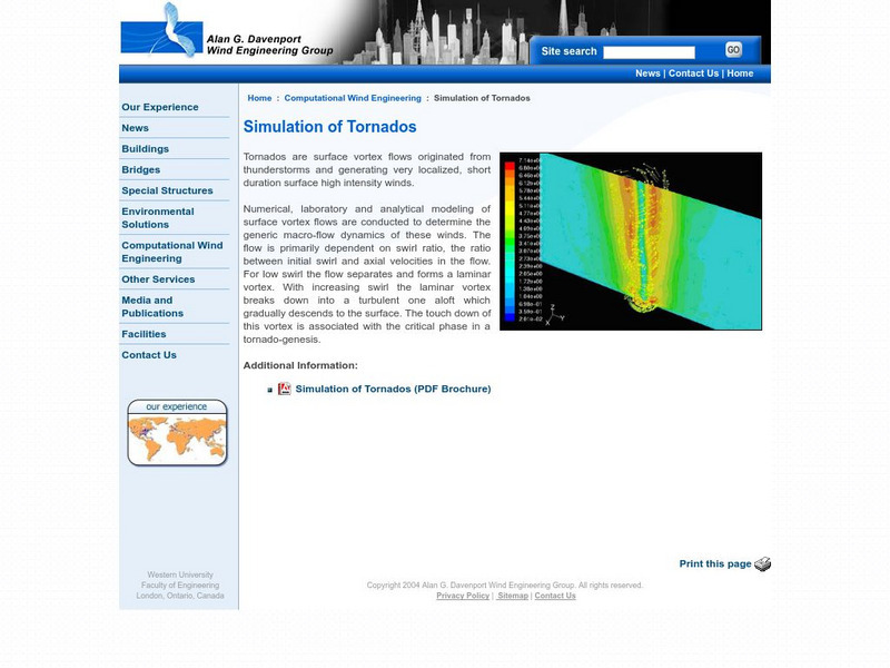Computational Wind Engineering: Simulation of Tornados Website