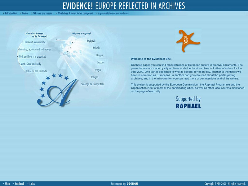 Evidence! Europe Reflected in Archives Website Evidence! Europe Reflected in Archives Website