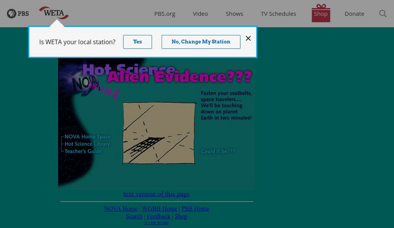 Nova: Alien Evidence Website Nova: Alien Evidence Website