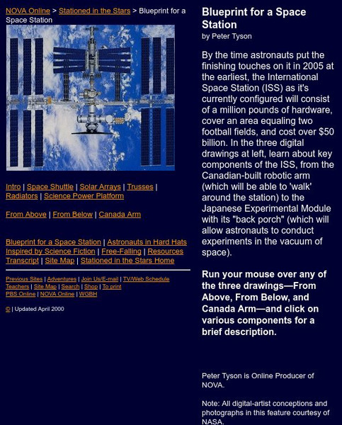 Nova: Blueprint for a Space Station Website Nova: Blueprint for a Space Station Website