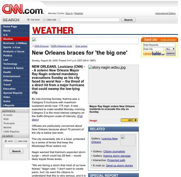Cnn: New Orleans Braces for 'The Big One' Article Cnn: New Orleans Braces for 'The Big One' Article