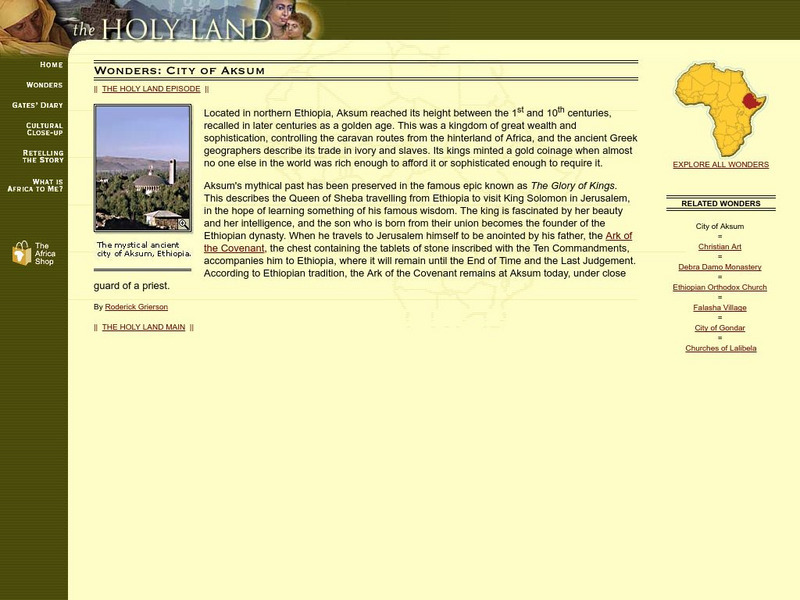 The Ethiopian City of Aksum Website The Ethiopian City of Aksum Website