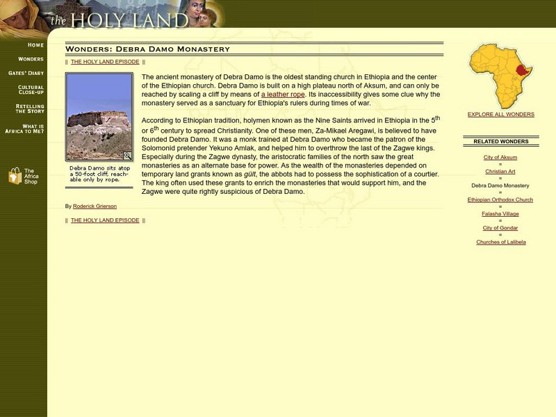 Pbs: Debra Damo Monastery in Ethiopia Website Pbs: Debra Damo Monastery in Ethiopia Website