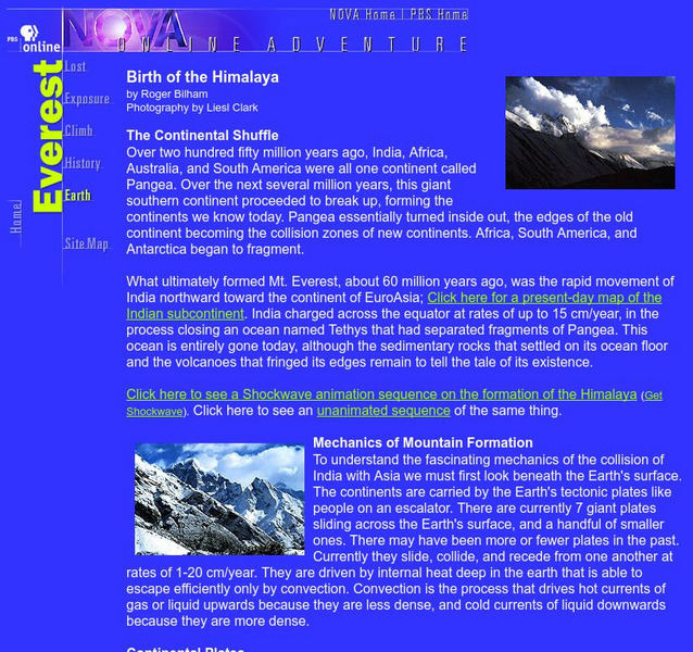 Nova Online: Everest Birth of the Himalaya Handout Nova Online: Everest Birth of the Himalaya Handout