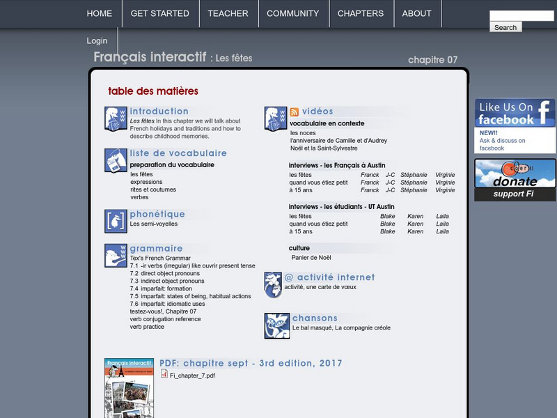Francais Interactif Fetes: Holidays Activity Francais Interactif Fetes: Holidays Activity