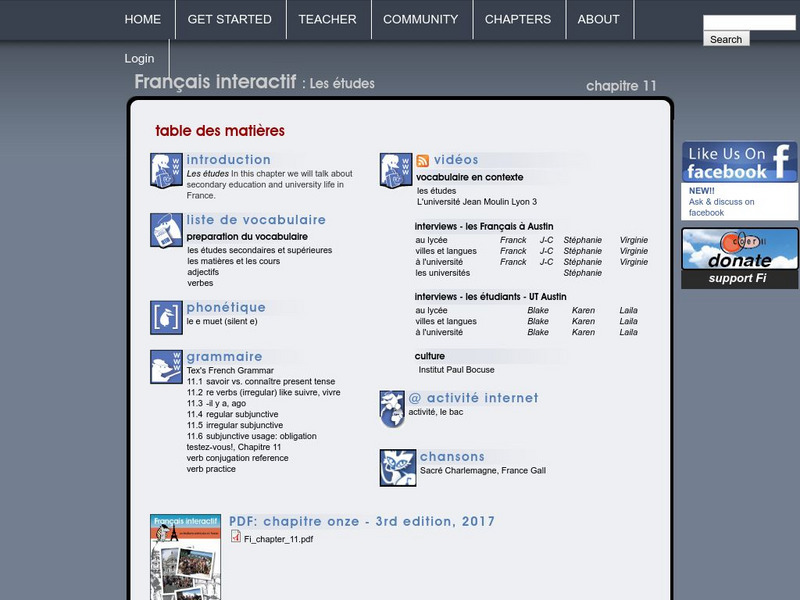 Francais Interactif Secondary School & University Activity Francais Interactif Secondary School & University Activity