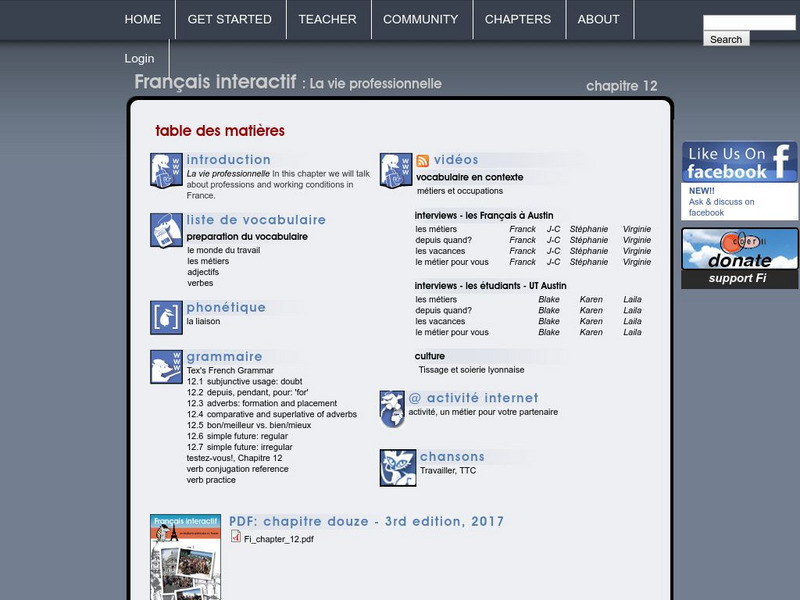 Francais Interactif La Vie Professionelle Activity Francais Interactif La Vie Professionelle Activity