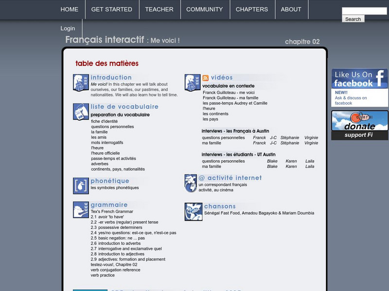 Francais Interactif Me Voici Activity