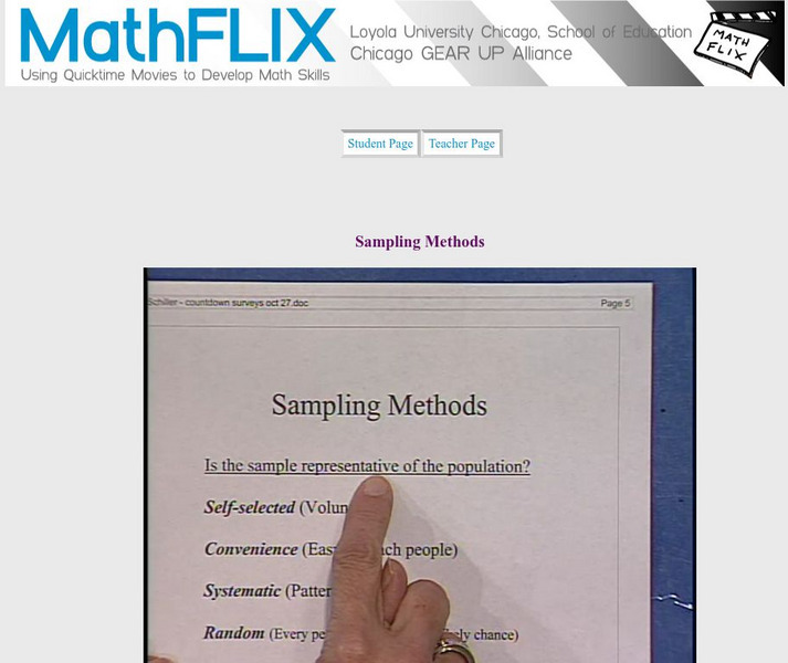 Math Flix: Survey Sampling Methods Instructional Video