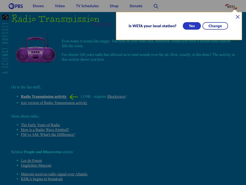Pbs: Science Odyssey: Radio Transmission Interactive Pbs: Science Odyssey: Radio Transmission Interactive