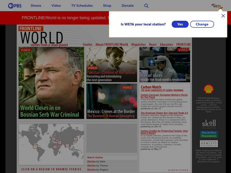 Pbs Frontline World: Stories From a Small Planet Website