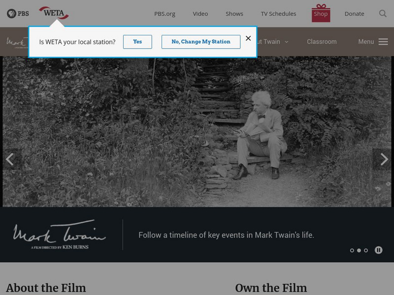 Pbs Ken Burns: American Lives: Mark Twain Unit Plan Pbs Ken Burns: American Lives: Mark Twain Unit Plan
