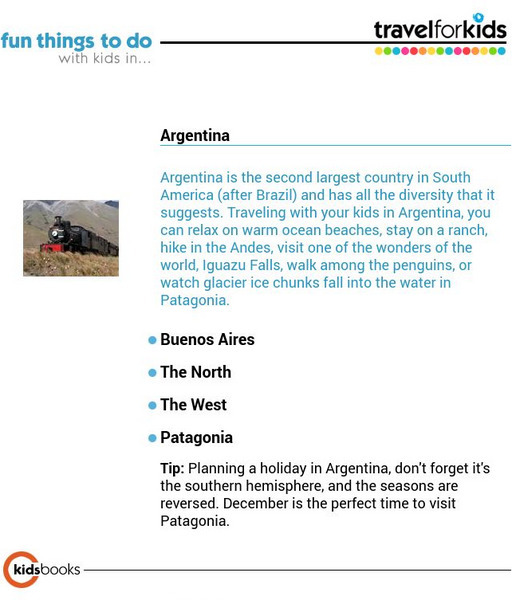 Travel for Kids: Argentina Website Travel for Kids: Argentina Website