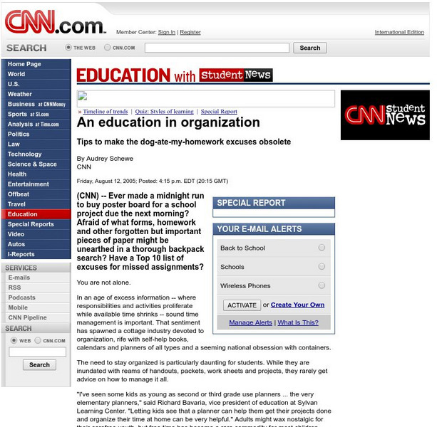 Cnn: Student News: An Education in Organization Article Cnn: Student News: An Education in Organization Article