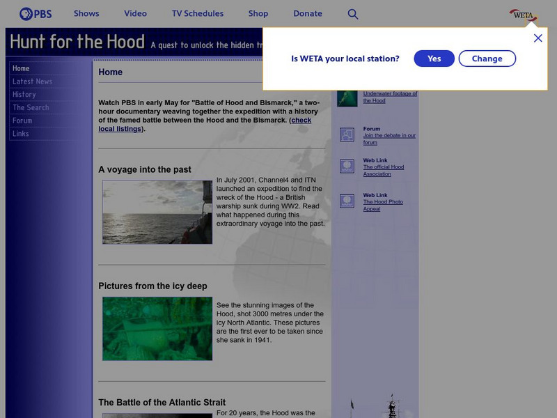 Pbs: Nova Hunt for the Hood Website Pbs: Nova Hunt for the Hood Website