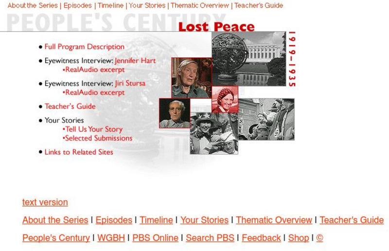 Pbs: Lost Peace Activity Pbs: Lost Peace Activity