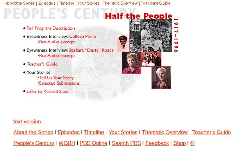 Pbs: Half the People Primary Pbs: Half the People Primary