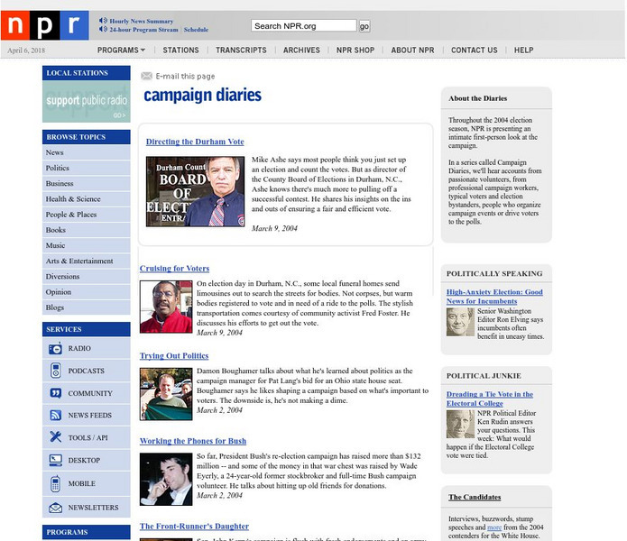 Npr: Campaign Diaries Website Npr: Campaign Diaries Website