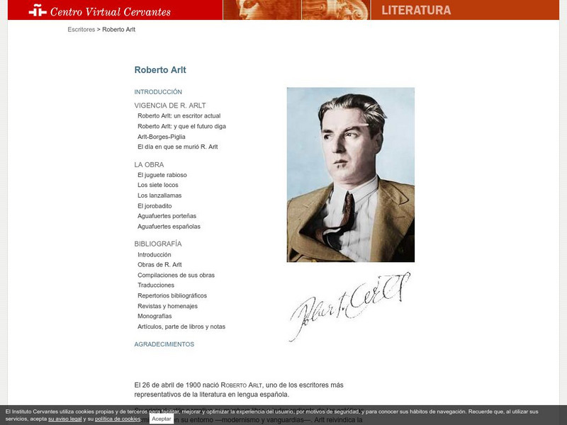 Centro Virtual Cervantes: Roberto Arlt Handout Centro Virtual Cervantes: Roberto Arlt Handout