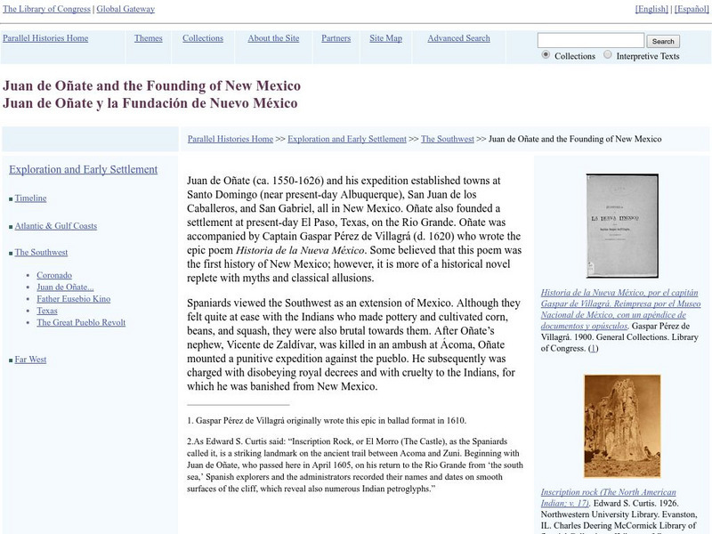 Loc: Juan De Onate and the Founding of New Mexico Website Loc: Juan De Onate and the Founding of New Mexico Website