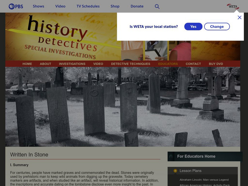 Pbs Teachers: Written in Stone Lesson Plan Pbs Teachers: Written in Stone Lesson Plan