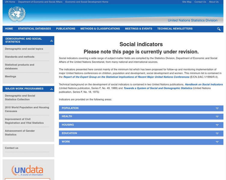 Stats Division: Indicators on Youth & Elderly Populations Website Stats Division: Indicators on Youth & Elderly Populations Website