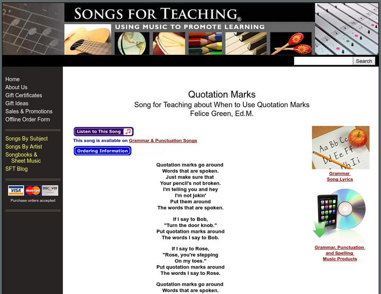 Song for Teaching: Quotation Marks Primary Song for Teaching: Quotation Marks Primary