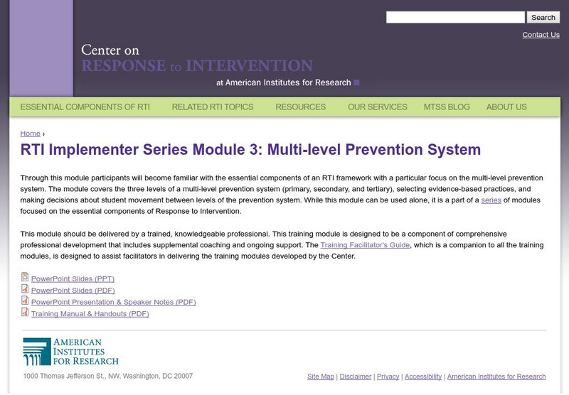 Center on Response to Intervention: Multi Level Prevention System Professional Doc Center on Response to Intervention: Multi Level Prevention System Professional Doc
