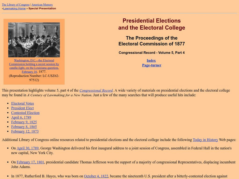Loc: Presidential Elections and the Electoral College Primary