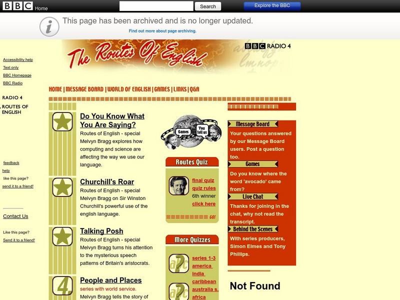 Bbc: The Route of English Website Bbc: The Route of English Website