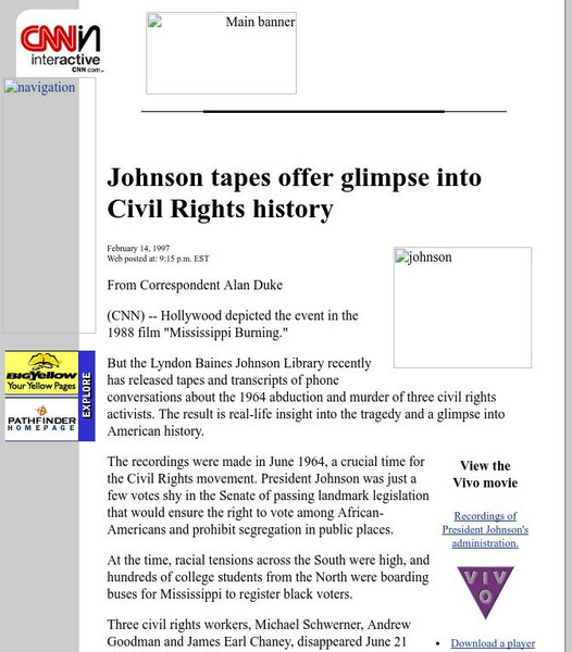 Cnn: Johnson Tapes Offer Glimpse Into Civil Rights History Audio Cnn: Johnson Tapes Offer Glimpse Into Civil Rights History Audio
