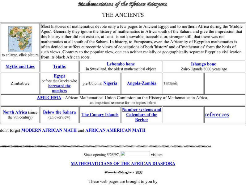 State University of New York: Mathematicians of African Diaspora: The Ancients Website State University of New York: Mathematicians of African Diaspora: The Ancients Website