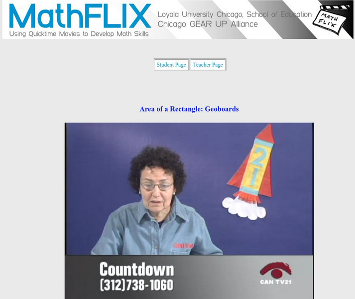 Math Flix: Formula Area of a Rectangle Geoboards Instructional Video Math Flix: Formula Area of a Rectangle Geoboards Instructional Video