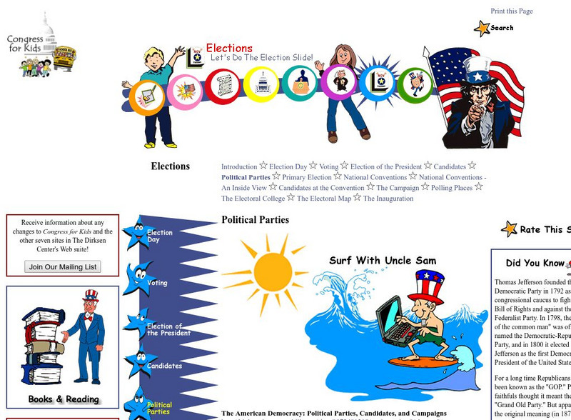 Congress for Kids: Elections: Political Parties Unit Plan Congress for Kids: Elections: Political Parties Unit Plan