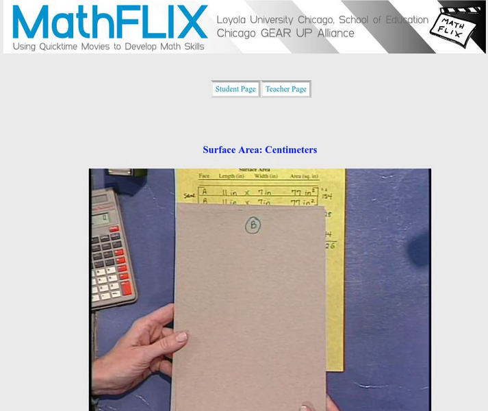 Math Flix: Surface Area Centimeters Instructional Video