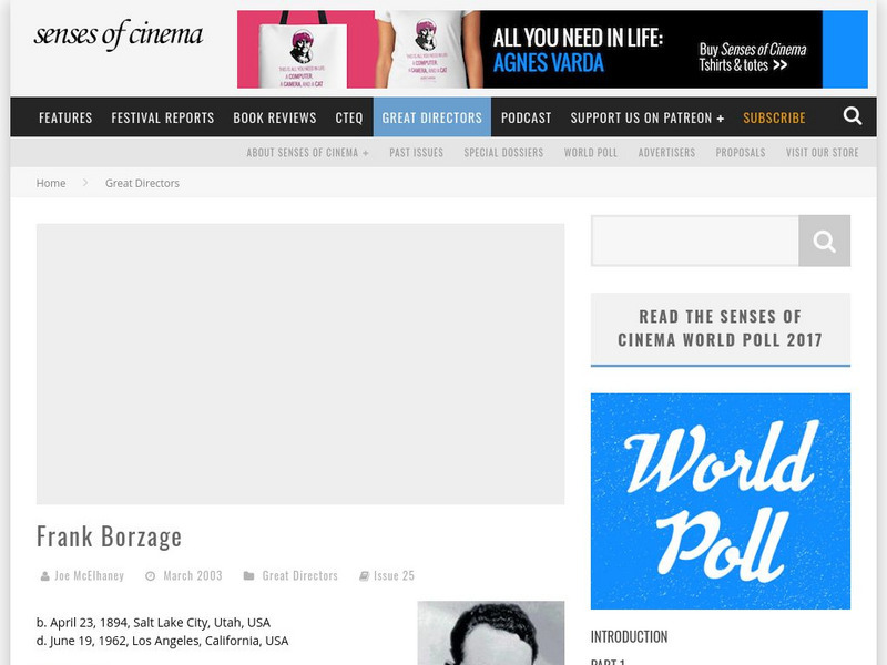 Senses of Cinema: Frank Borzage Article Senses of Cinema: Frank Borzage Article