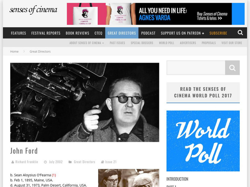 Senses of Cinema: John Ford Article Senses of Cinema: John Ford Article