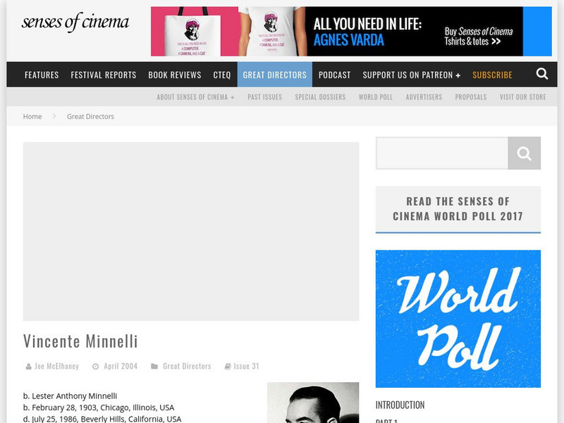 Senses of Cinema: Vincente Minnelli Article Senses of Cinema: Vincente Minnelli Article