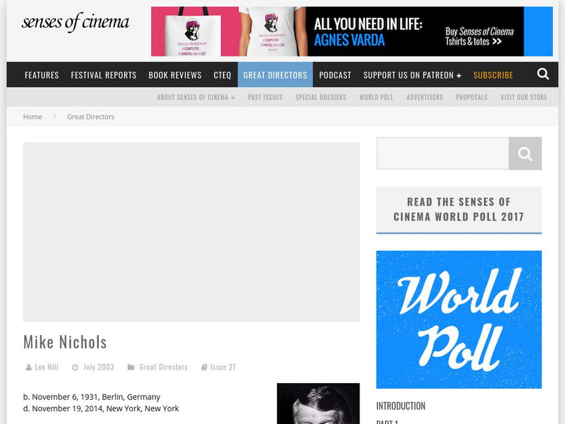 Senses of Cinema: Mike Nichols Article Senses of Cinema: Mike Nichols Article