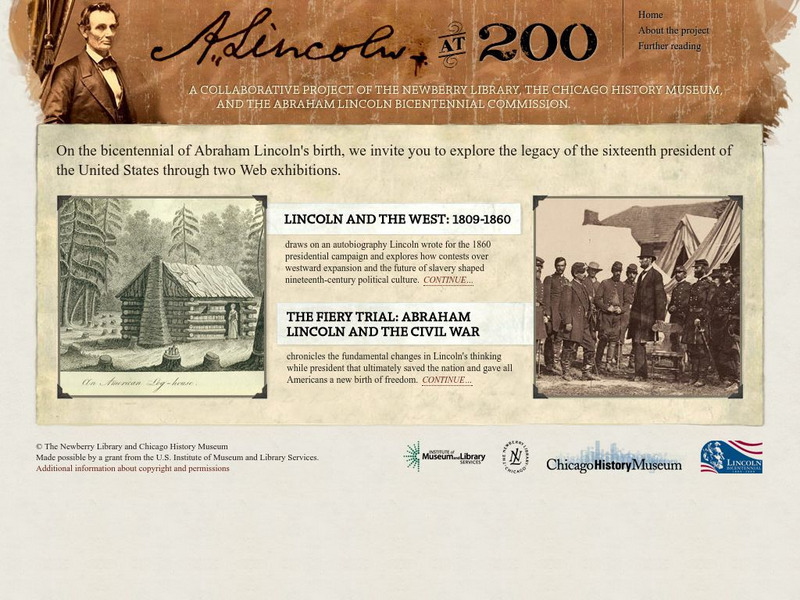 Newberry Library and Chicago History Museum: Lincoln at 200 Website Newberry Library and Chicago History Museum: Lincoln at 200 Website